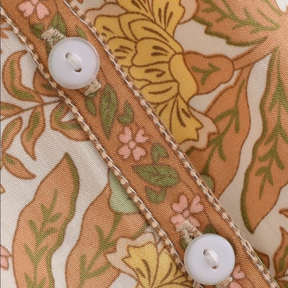 James Floral Shift Viscose Blouse With Blouson Sleeves, Airy Flowy Top - Picture 12 of 14